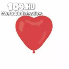 Piros szív alakú gumi lufi 25 cm 10db/cs