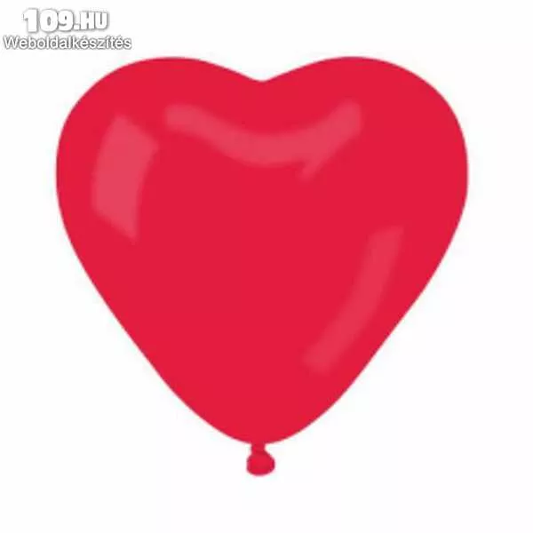 Piros szív alakú gumi lufi 40 cm 10db/cs