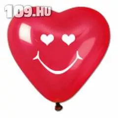 Smiley szív alakú lufi