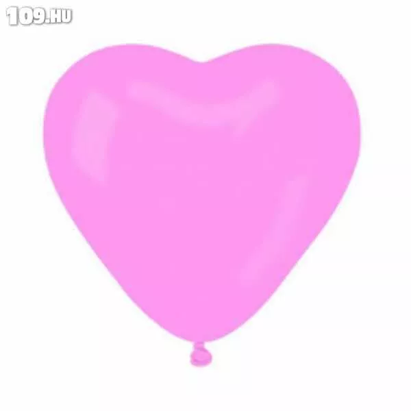 Rózsaszín szív alakú gumi lufi 40 cm 10db/cs