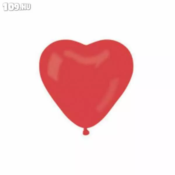 Piros szív alakú gumi lufi 25 cm 100db/cs